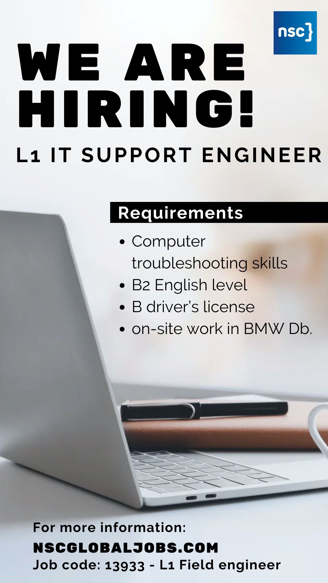 L1 Field engineer job ad post